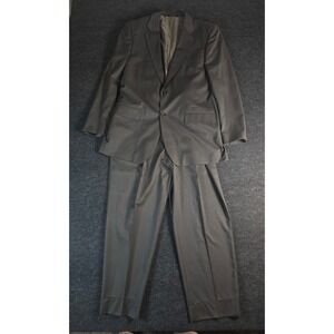 Joseph & Feiss Men's Charcoal Gray Pinstripe Wool Suit 2 Piece 42L 36W Size L